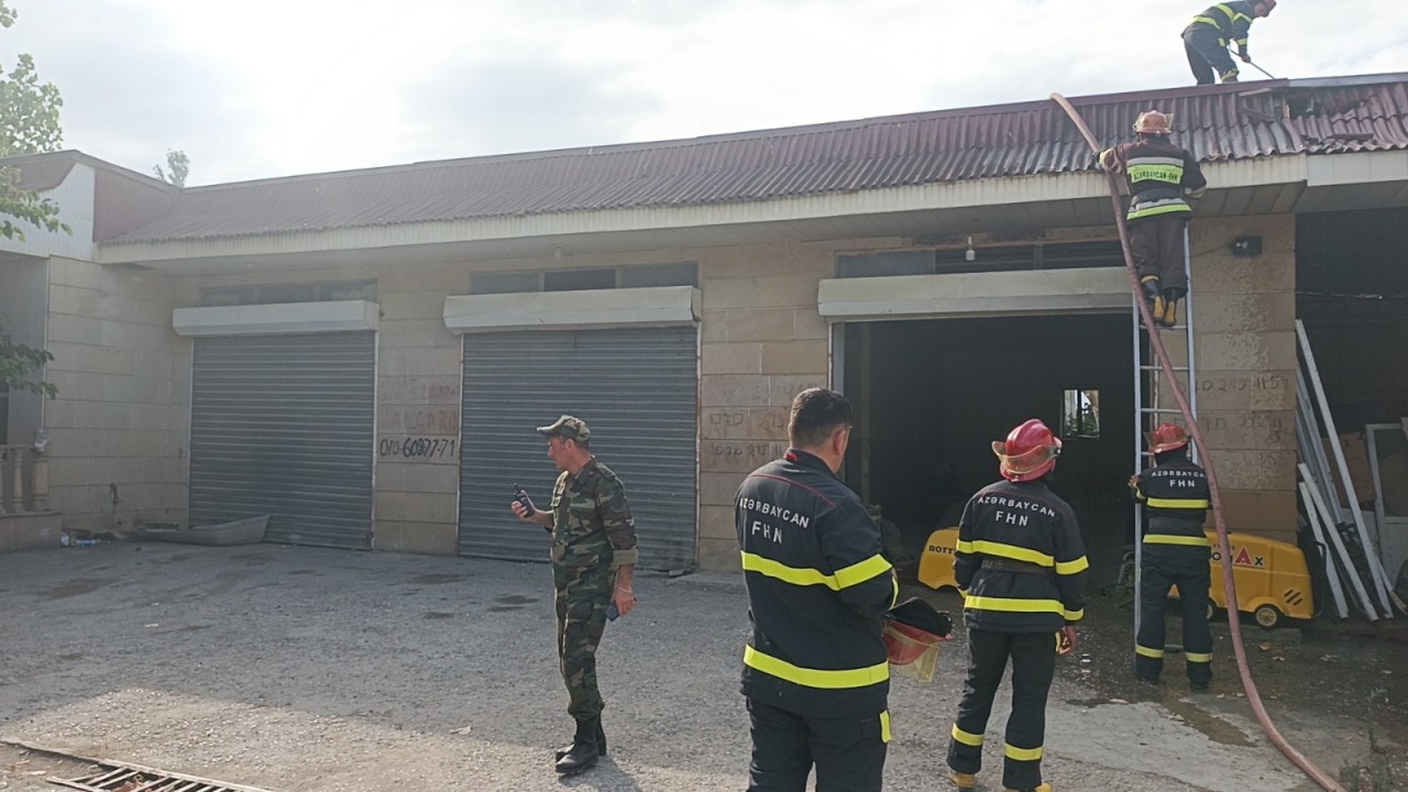 Şabranda yanğın oldu - FOTOLAR